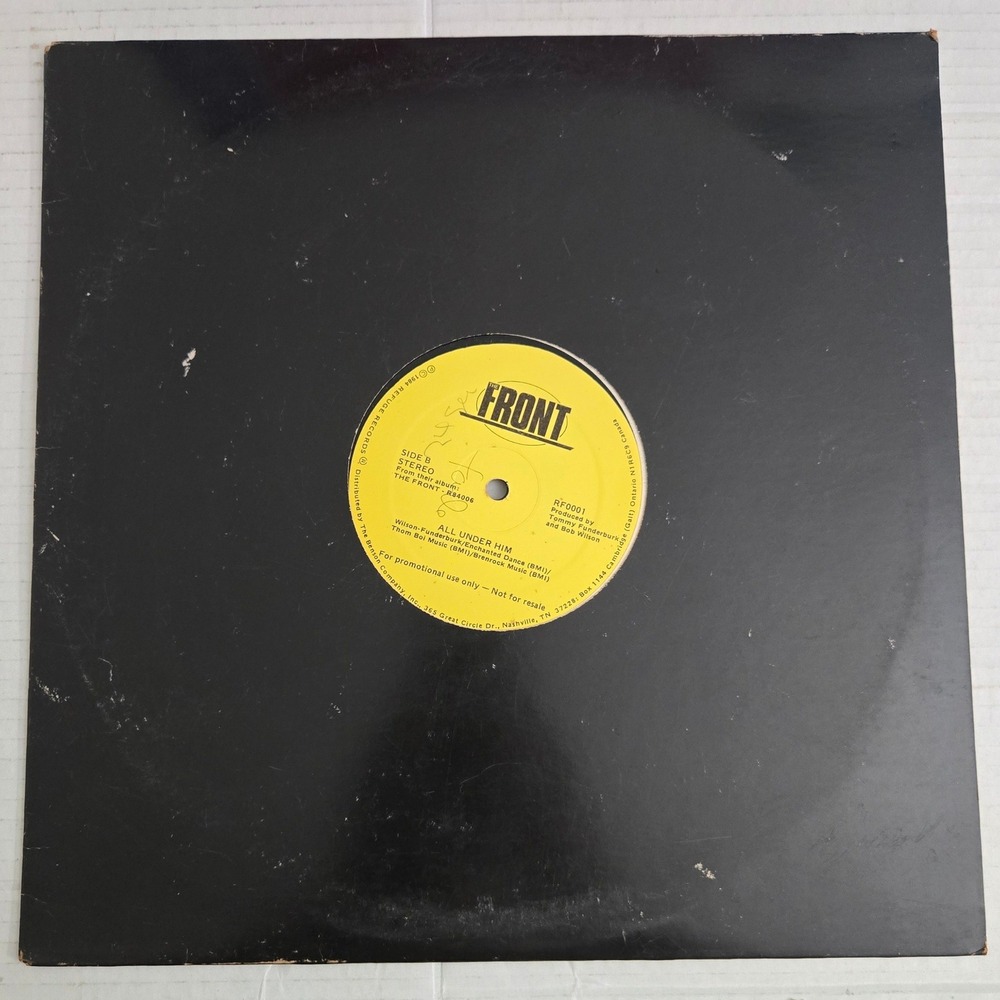 The Front All‎ Under Him Vintage 12 Vinyl Single 1984 Promo CCM Rock RF0001